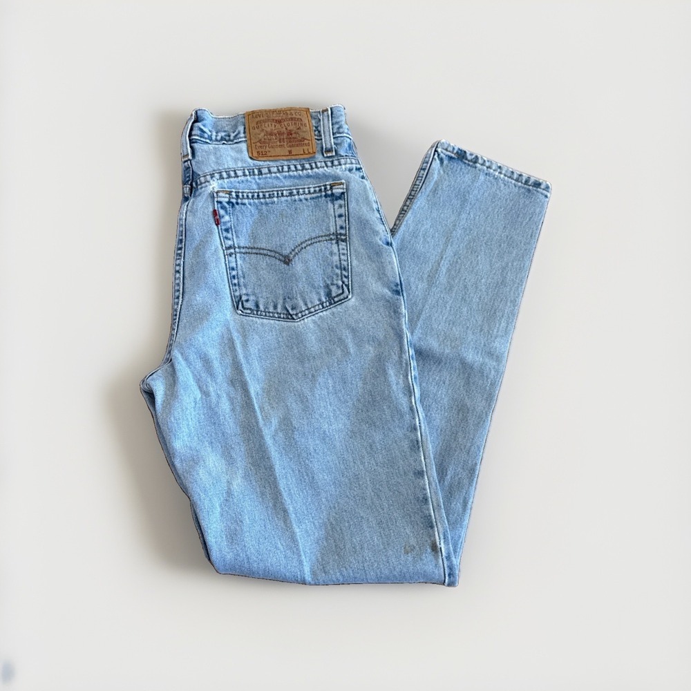 Vintage Levis 512 Jeans Womens 29 x 32 Slim Fit Straight Leg Blue Denim 90s